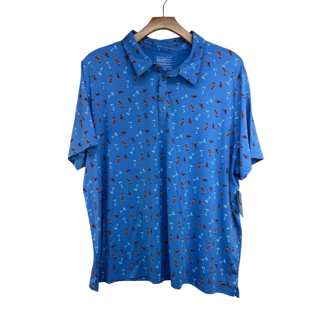 Jockey EverActive Polo Summer Drink Print Mens 3XL NWT